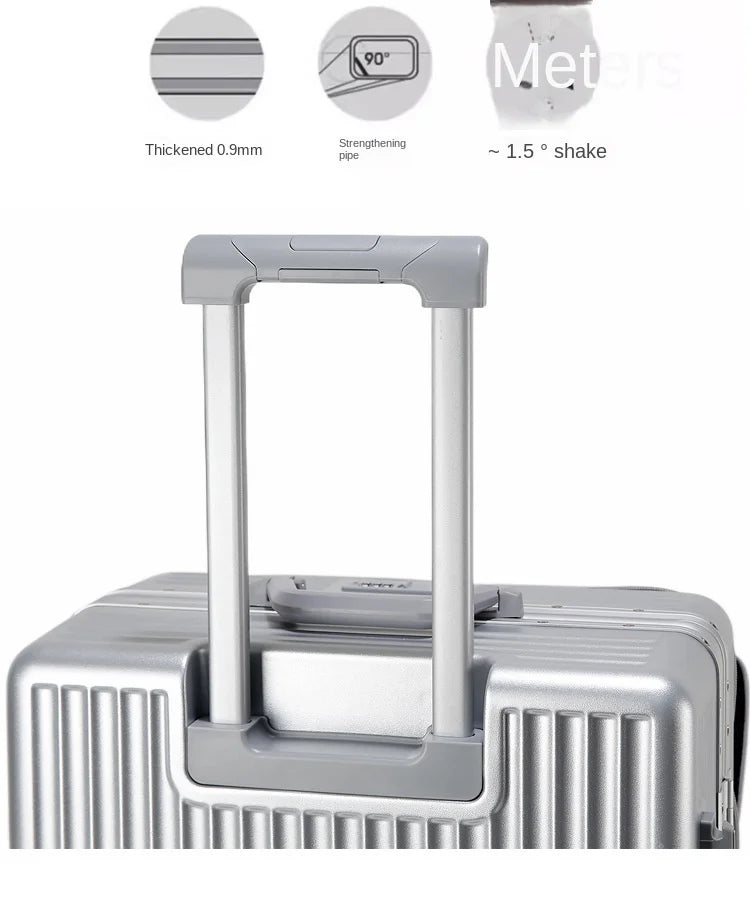 Neuer Koffer Aluminiumrahmen Frontöffnung Laptoptasche Multifunktionale Reisekoffer 20 Zoll Kabinengepäck Rollkoffer