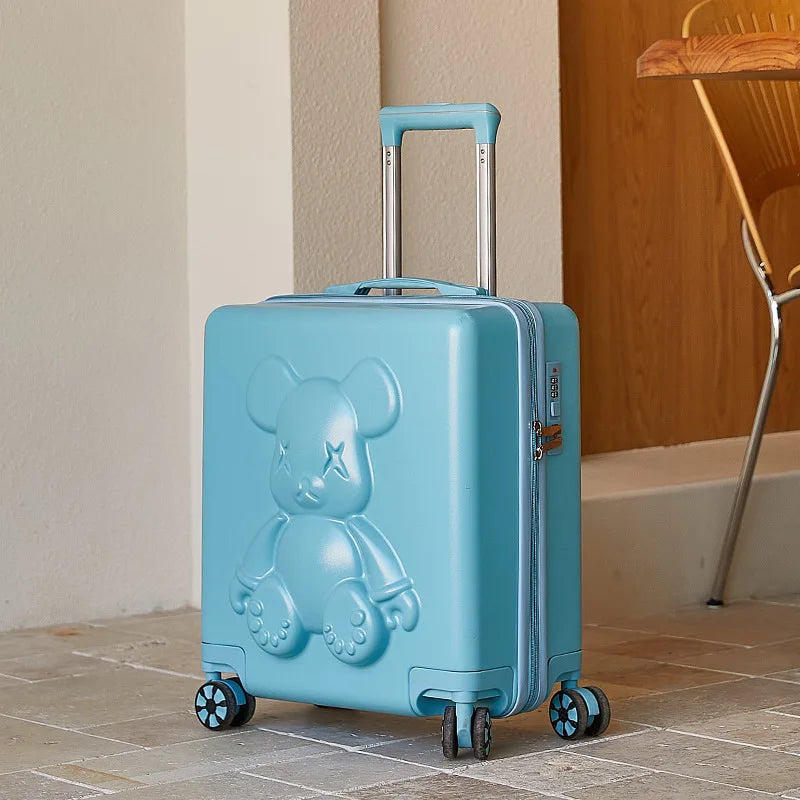 Nouvelle valise trolley universelle à roulettes 18 pouces 2024, sac de maquillage cabine pour hommes et femmes