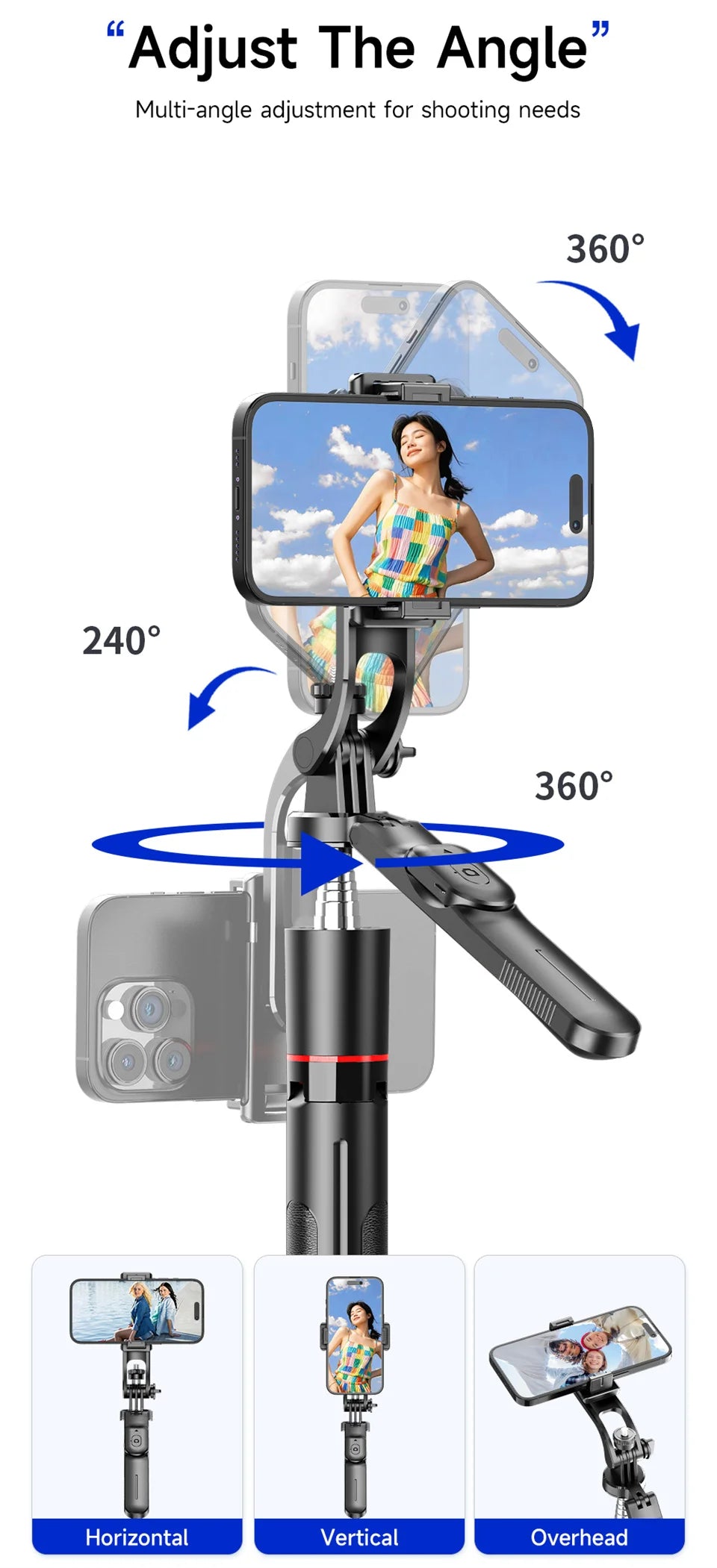 FGCLSY Telescopic Selfie Stick Tripod Monopod Stand Mobile Phone Support Wireless Gimbal Stabilizer For iPhone Android Holder