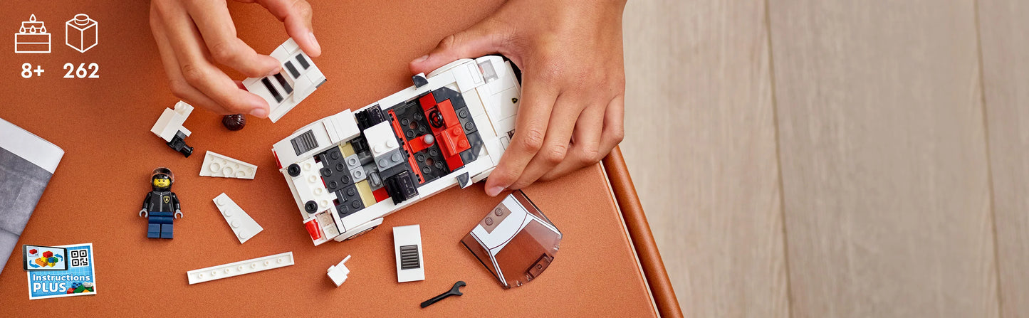 LEGO Speed Champions Lamborghini Countach 76908 Rennwagen-Spielzeug-Sammelbausatz Rennfahrer-Minifigur als Geburtstagsgeschenk