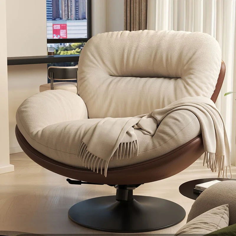Luxuriöser Wohnzimmer Sessel Weich Liegender Relaxsessel für Zuhause Höhenverstellbar Moderner Schlafzimmer Drehstuhl Sofasessel Möbel
