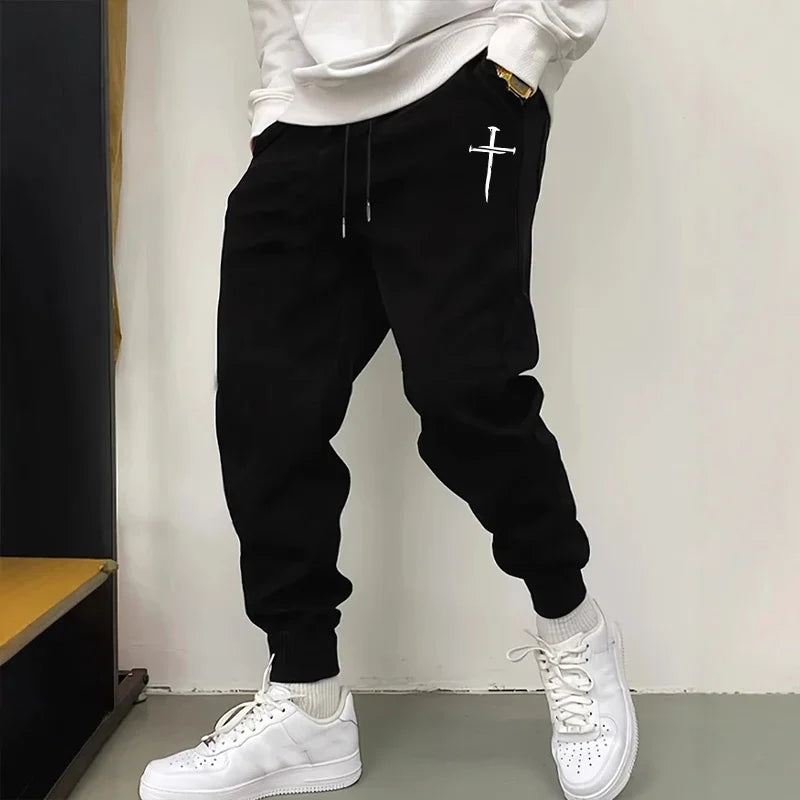 2025 Neu eingetroffene Herren-Sweatpants Hohe Qualität Herbst Winter Täglich Freizeit Sport Jogginghose Fitnessstudio Herren Cross Bedruckte Hose
