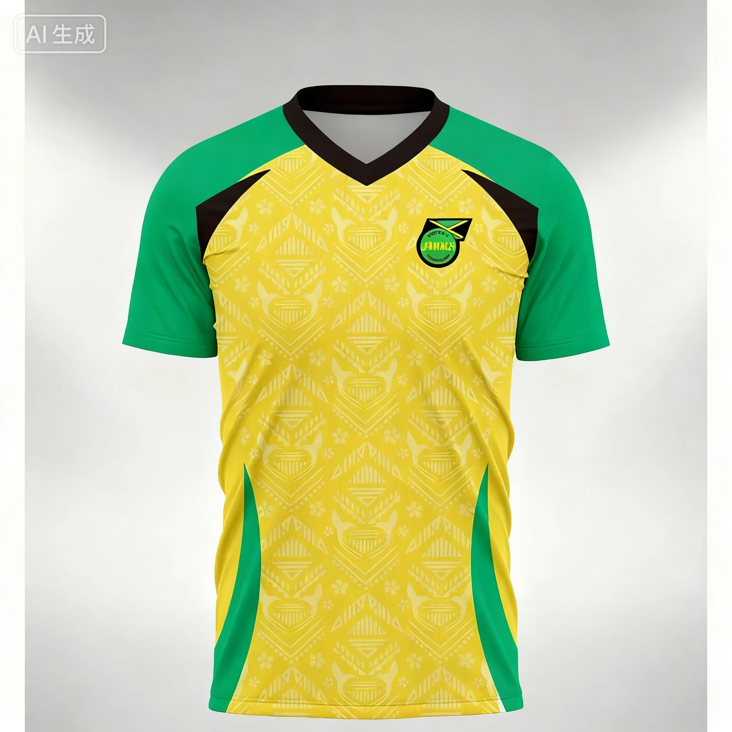 Nouvel été hommes nouveau maillot de football Jamaïque Sport de plein air lâche séchage rapide à manches courtes entraînement décontracté fitness vêtement haut