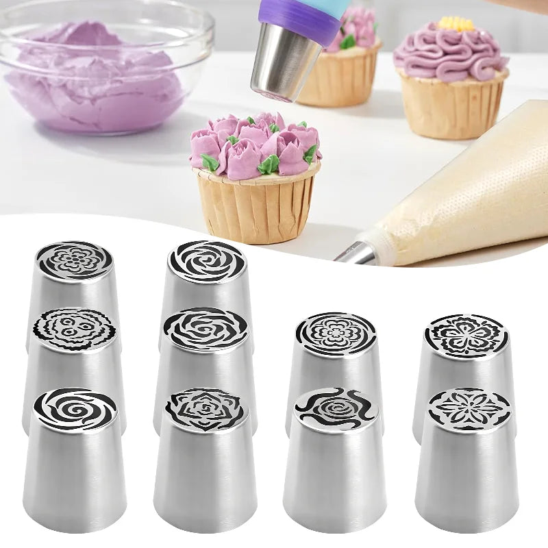 Stainless Steel Russian Framing Nozzle DIY Pastry Cream Decorating Nozzle Kitchen Baking Tools Framing Tools