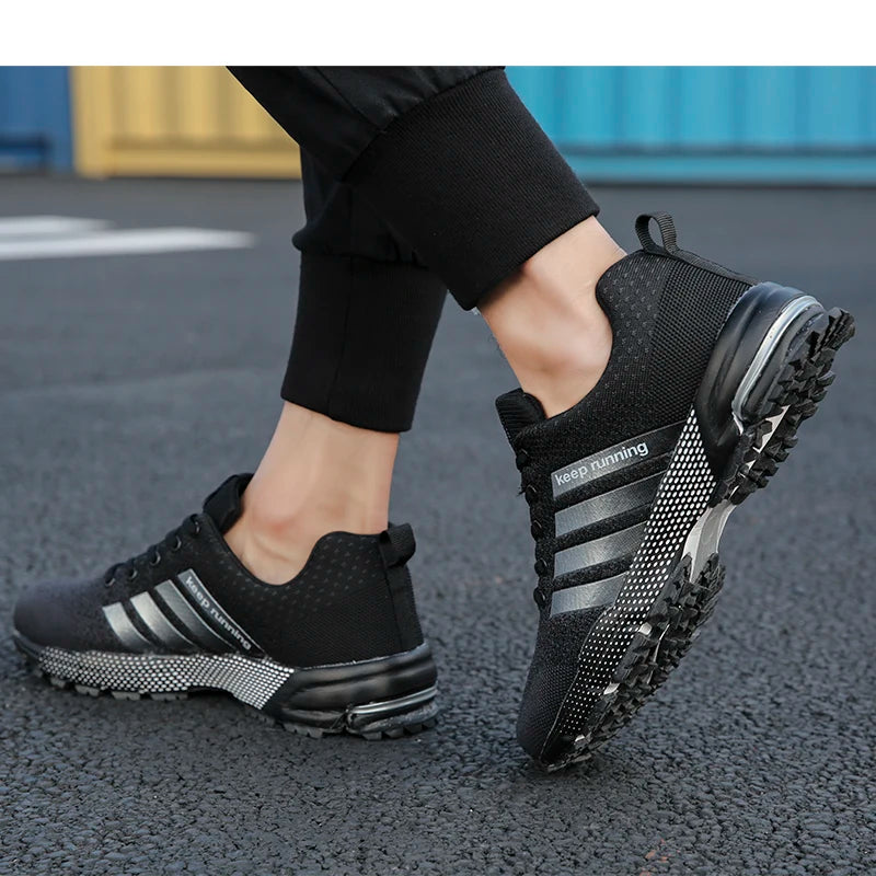 Men Outdoor Sneakers Summer Breathable Shoes for Men Lightweight Sneakers Comfortable Sports Walking Training Running Shoes