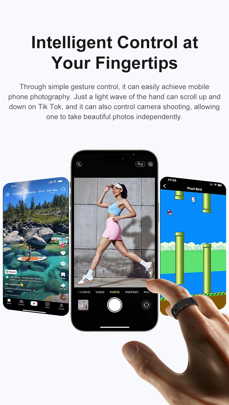 Bague Intelligente R12 Étanche 5ATM avec Étui de Chargement Hommes Femmes Moniteur de Fréquence Cardiaque et de Sommeil Smart Ring Sport Pour Téléphone Xiaomi Samsung