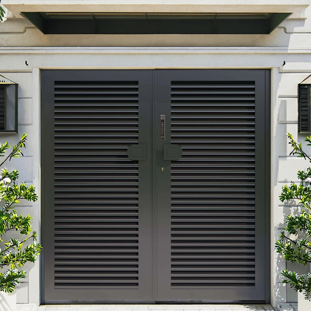 Customization Villa Courtyard Gate Stainless Steel Aluminum Alloy Custom Single Double Manual Shutter Door Outdoor