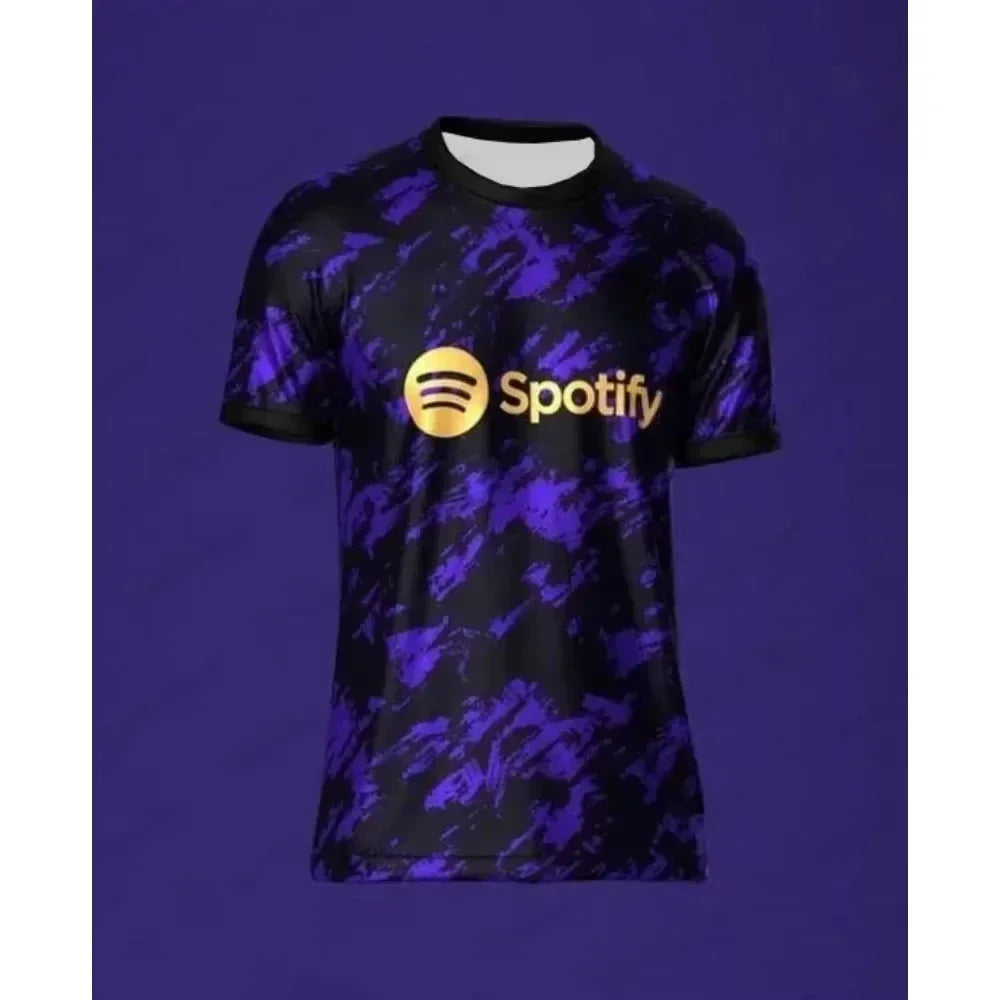 Sommer Barcelona Special Edition Fußballtrikot Herren Damen Bequem Atmungsaktiv Schnelltrocknendes Motorrad Trainings T-Shirt