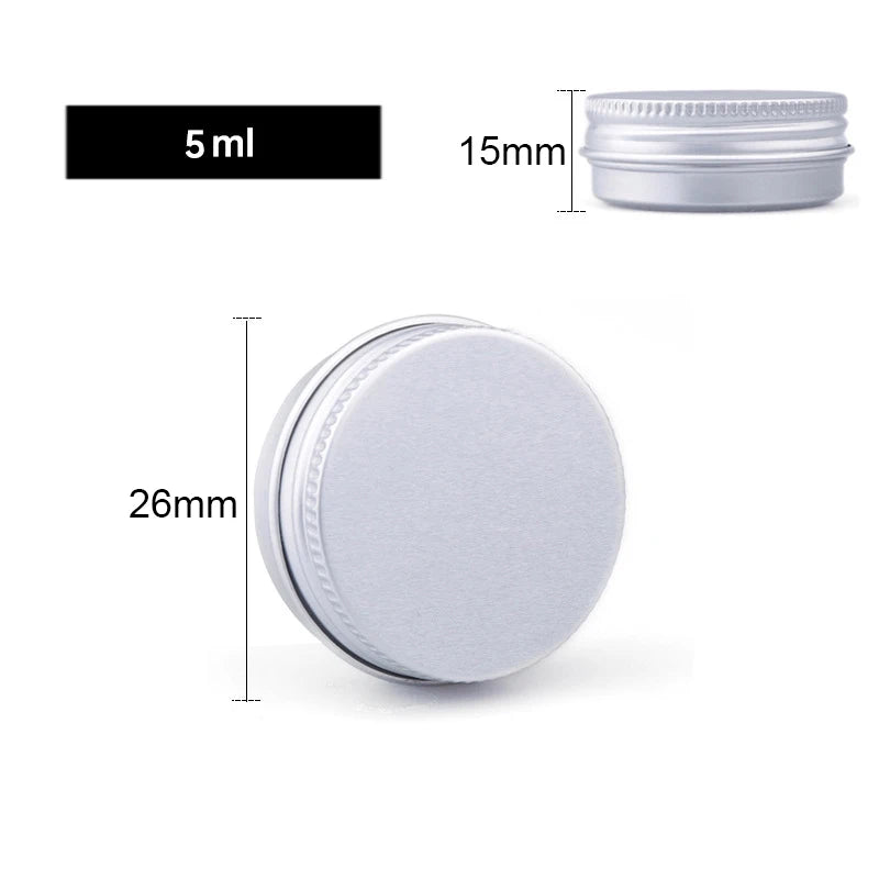 5 ml 10 ml 15 ml 30 ml 50 ml 80 ml round aluminum box tin can screw lid storage scented candle lip balm oil empty jar 10 pcs