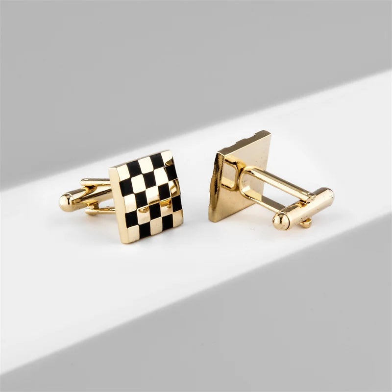 1 Paire Boutons De Manchette Carrés En Cuivre Et Pinces À Cravate Pour Hommes, Cadeaux De Mariage De Luxe, Bijoux De Mode, Poignets Pour Hommes