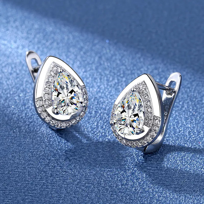 Ohrringe aus 925er Sterlingsilber, Schmuck, hochwertige Retro-Ohrringe mit einfachem Muster, lila-weiße Zirkon-Ohrringe, Bestseller