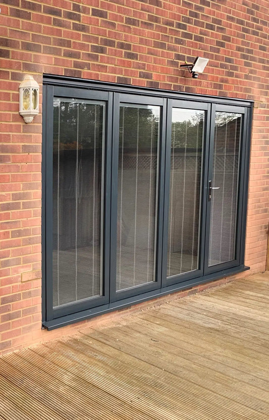 Home Bi Folding Door Patio Exterior Panoramic Accordion Folding Door Residential Aluminium Thermal Break Double Glass Doors