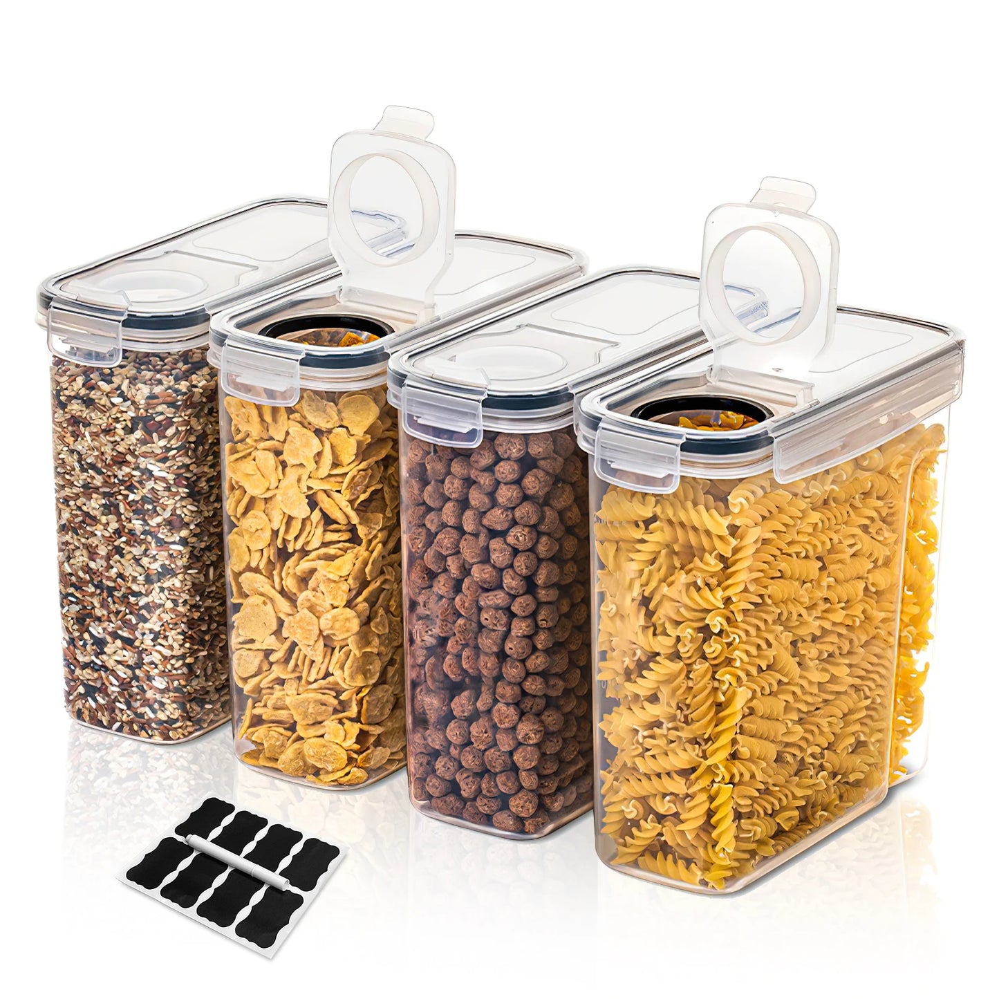 Lot de 2/3/4 boîtes de conservation pour céréales (2,5L 84oz), Contenants alimentaires hermétiques pour l'organisation de la cuisine et du garde-manger, Céréales