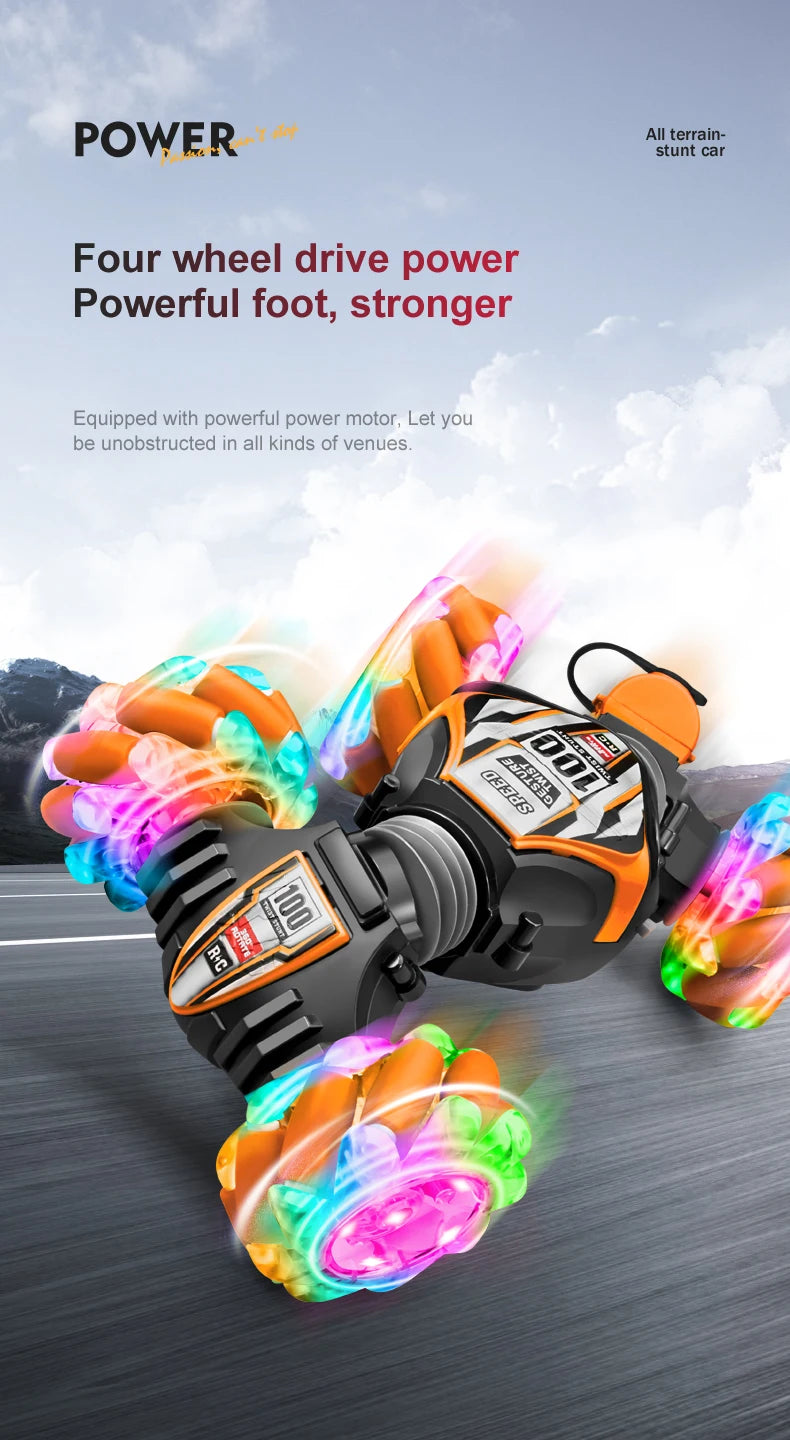 Top RC Stunt Car 2.4G Ferngesteuertes Auto RC Uhr Gestensensor LED Rotation Geschenk Elektronisches Spielzeug für Kinder Jungen