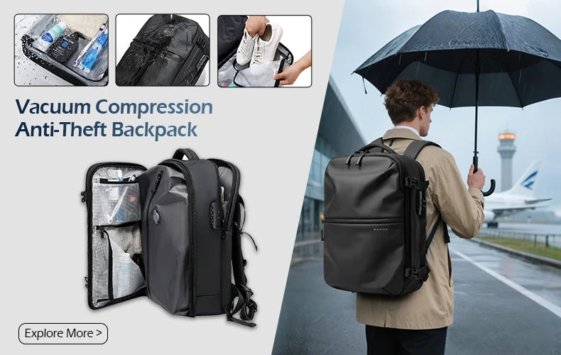 BANGE Business Backpacks Laptop 15.6 inch Multifunctional WaterProof Big Capacity Daily Work Male Backpack School Bag Mochila