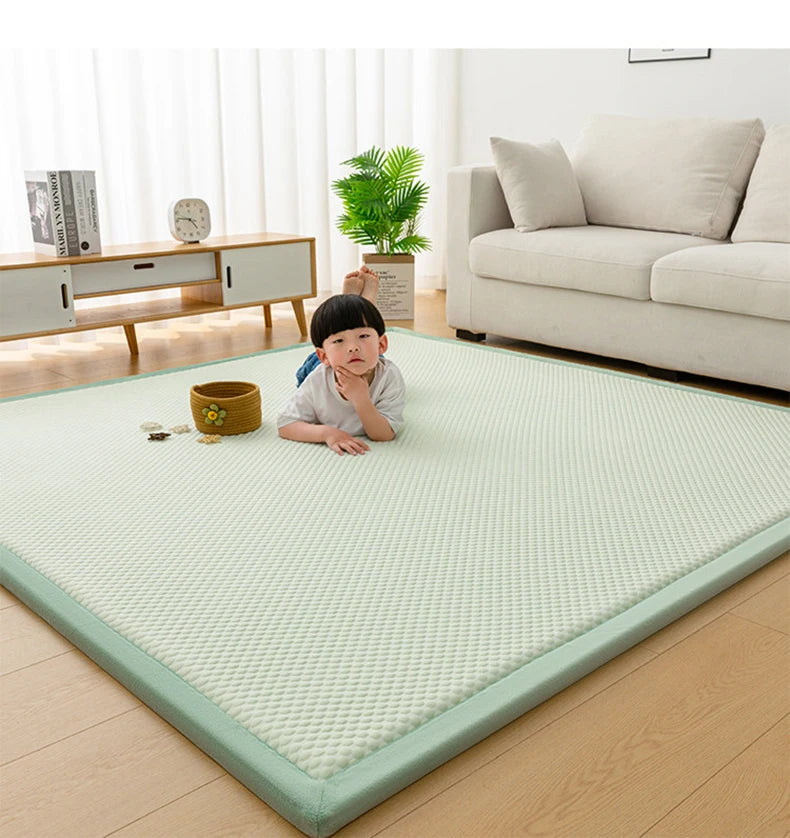Bodenmatte 3 cm dick, weiche Sitzunterlage für Schlaf-Bodenmatratzen, Wohnzimmer-Kühlmatten zum Krabbeln, rutschfest, maßgefertigte Tatami-Matte