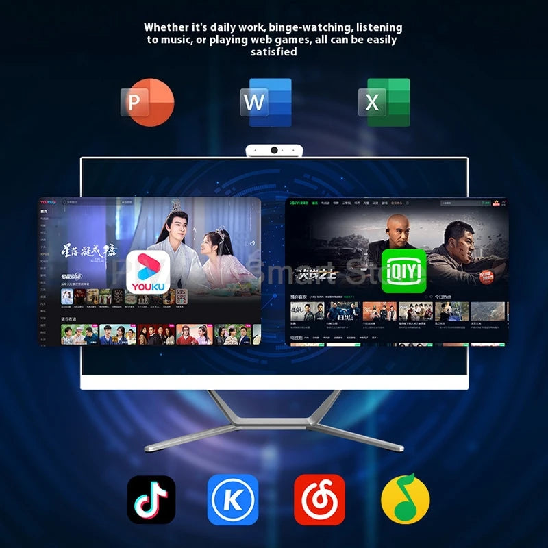 23.8 Inch New Ultra-Thin All-in-One Desktop PC FHD IPS 1920*1080 75Hz Convenient Support Wall-Mountable tv for Home Business
