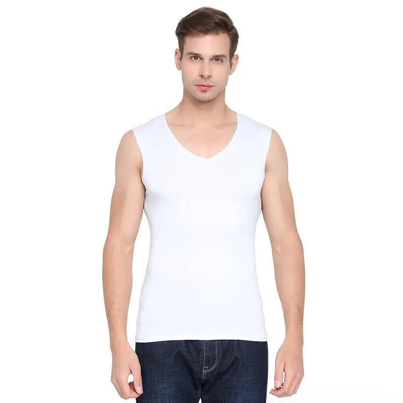 Lot de 3 slips pour homme en soie, débardeur, singlet de musculation de haute qualité, gilet sans manches ajusté, gaine amincissante, taille 5XL