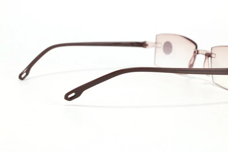 Lunettes de lecture anti-lumière bleue pour femmes, monture sans bords à découpe diamantée, pour hommes, anti-fatigue, hypermétropie, presbytie +1,5