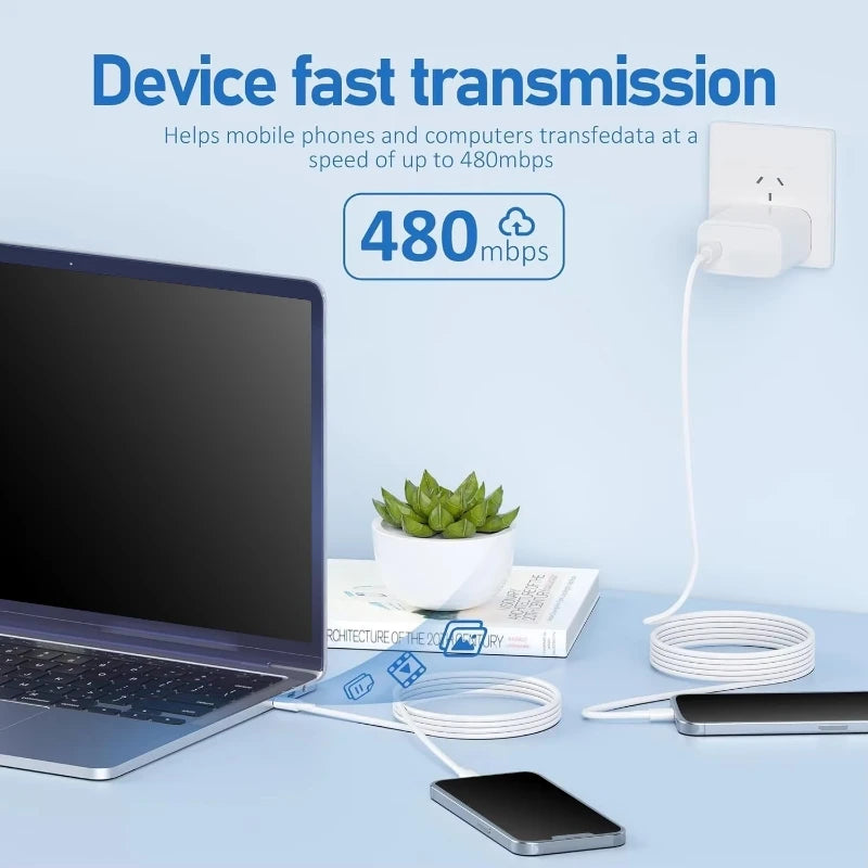 Câble USB C vers Lightning TPE certifié MFi 1M 2M 3M Charge Rapide Cordon de Chargeur de Données pour iPhone 14 13 12 X XR