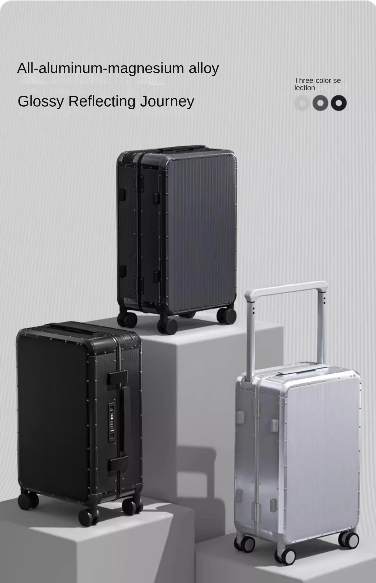 20/24 inch All aluminum-magnesium alloy Travel Suitcase Carry-On Luggage Trolley Case With Wheels Business Boarding Box