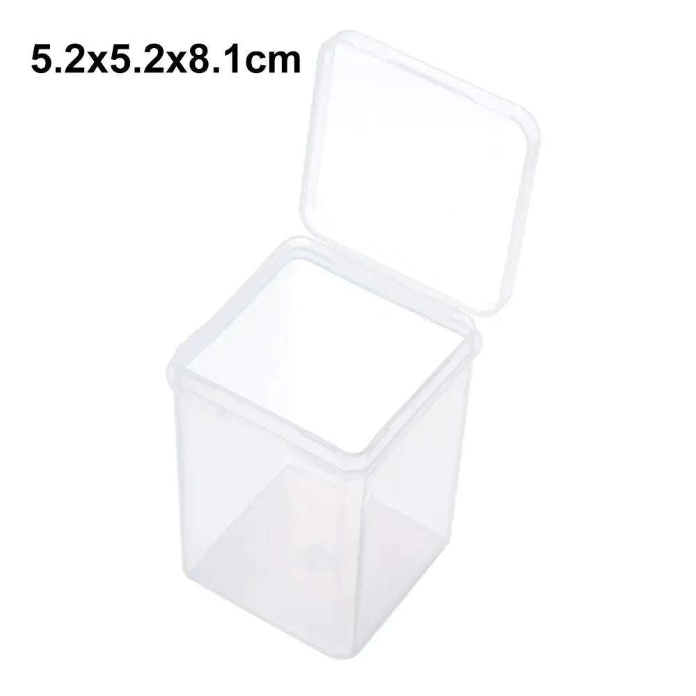 Square Round Plastic Transparent Storage Box Small Items Sundries Organizer Case Jewelry Beads Container Box Tools Accessories