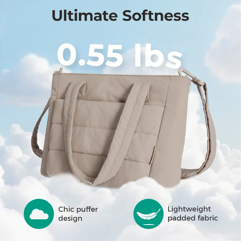 BAGSMART Damen Tragetasche Gepolsterte Einzelschultertasche Große Kapazität Studenten College Umhängetasche Lässige Outdoor-Handtasche