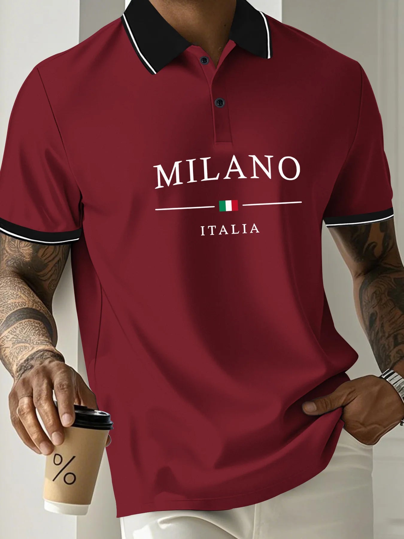 Das neue Herren-Polo-Shirt für den Sommer 2025 besticht durch einen lässigen, modischen, bequemen und atmungsaktiven 3D-Buchstabenmuster-Print.