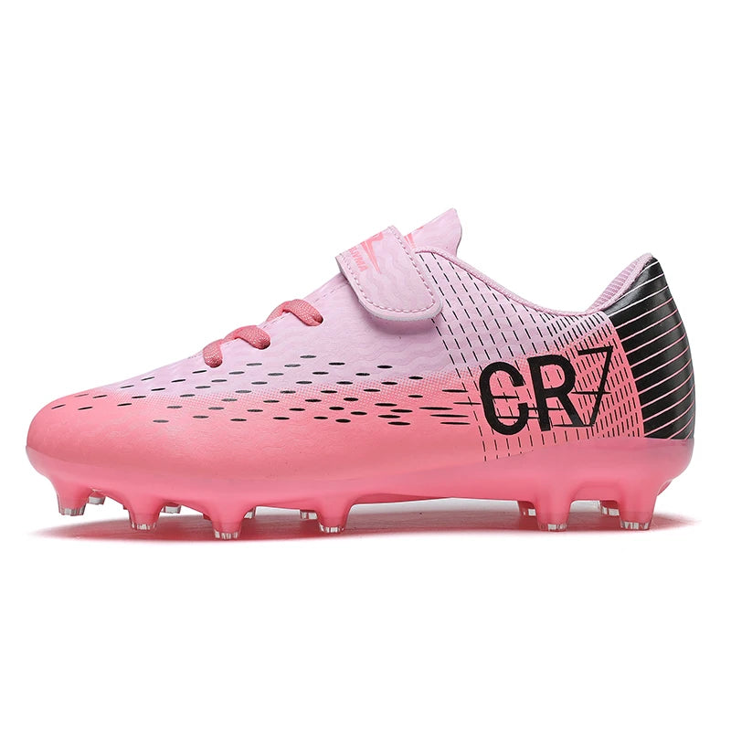 Nouvelles Chaussures de football pour enfants, Chaussures d'entraînement de football d'extérieur pour garçons et filles, Crampons de football à scratch, Baskets de futsal 28-39