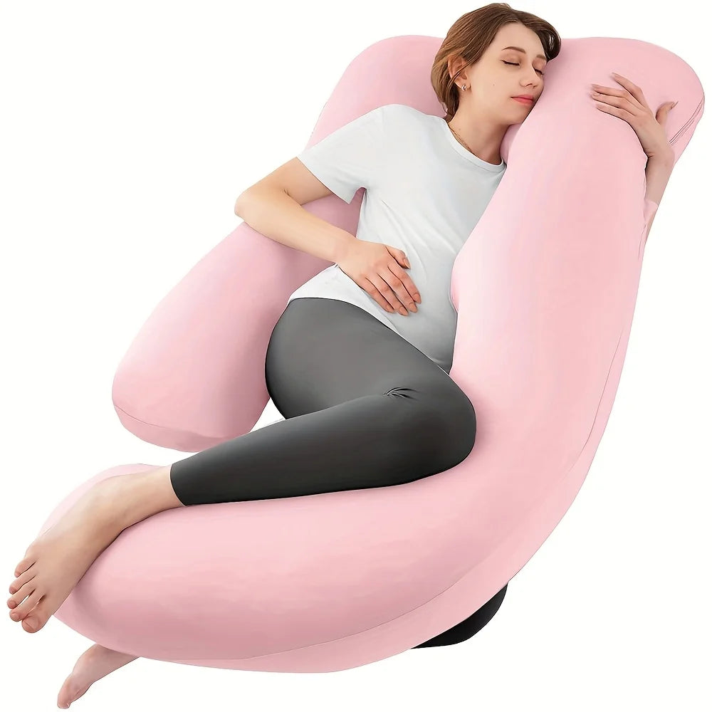 60-inch Full Body Pillow, Maternity Pillow, Maternity Full Body PillowwithPillowcase,Full Body Pillow with Back, Leg.(135X75X60）