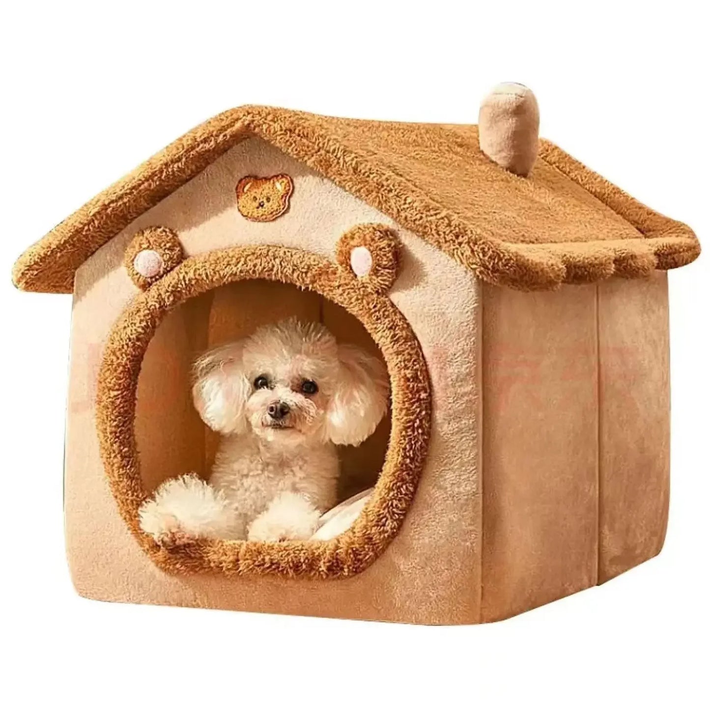 Indoor Warme Hundehütte, weiches Haustierbett, Zelthütte, Hundezwinger, Katzenbett, abnehmbares und waschbares Kissen, ganzjährig universell einsetzbar