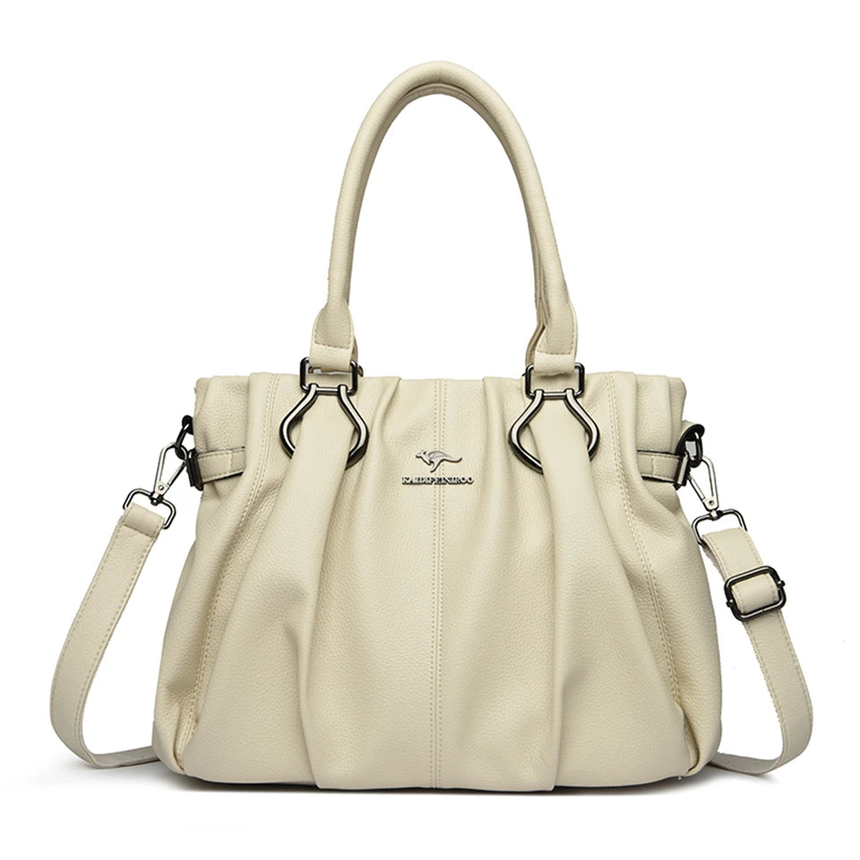 Sac cabas décontracté en cuir véritable, sacs à main de luxe pour femmes, sacs à main de marque, sacs à main en cuir souple de haute qualité pour le travail
