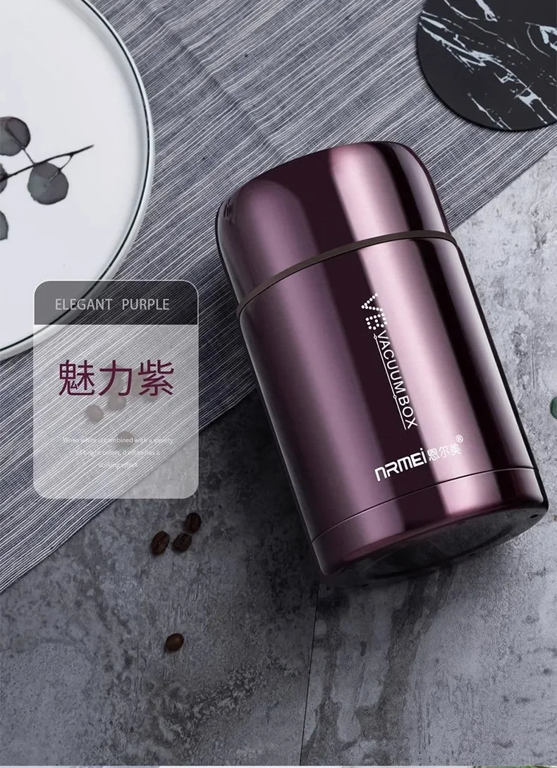 Thermos alimentaire 600/800/1000 ml, pot alimentaire isotherme sous vide en acier inoxydable 316 avec cuillère, boîte à lunch pour enfant avec sac de transport isotherme