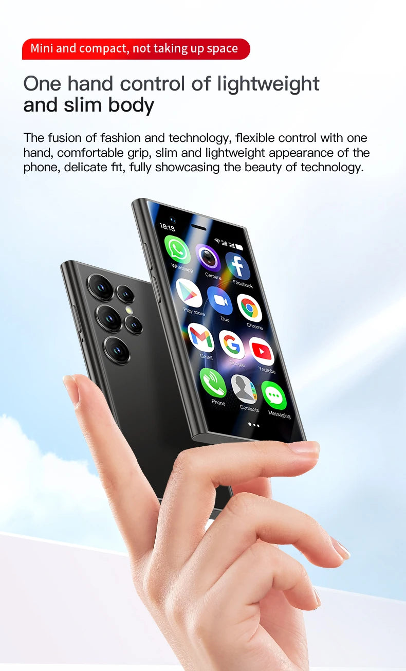 SOYES S24 Pro Max 4G Mini Phone - Android 3-inch Face Unlock Dual SIM Dual Standby | 2+16GB Memory 2400mAh Long Battery Life