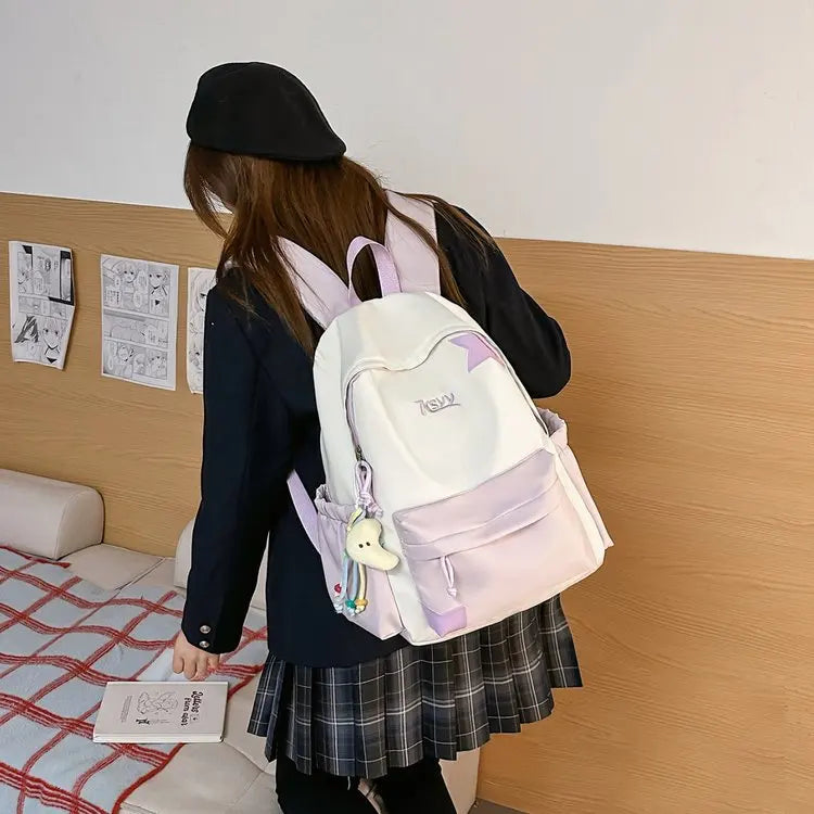Nouveau Sac à Dos de Collège Imperméable pour Femme, Grande Capacité, Sacs d'École Tendance pour Ordinateur Portable, Joli Sac de Voyage pour Fille, Cool
