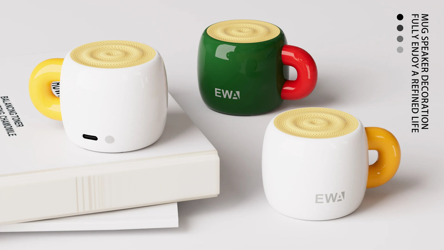 EWA Mini Kabelloser Bluetooth 5.4 Lautsprecher Bass Sound,Täglich Wasserdichter Lautsprecher,Tragbarer Metall Lautsprecher MP3 Player 700mAh HiFi Sound