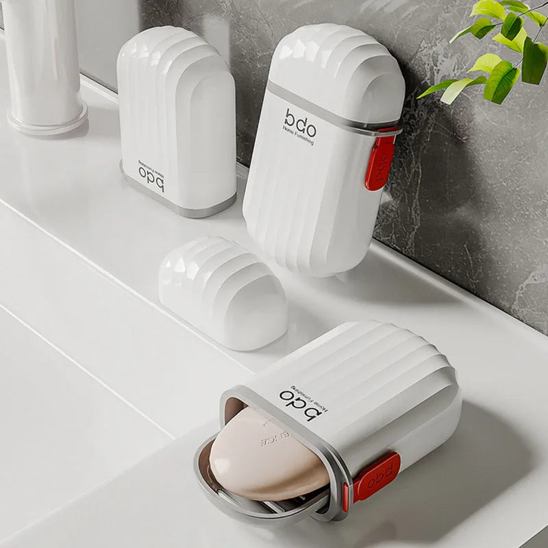 Boîtes à savon portables Boîte de rangement scellée Étanche Voyage Maison Salle de bain Boîte à savon Étui à savon Conteneur à savon extérieur Organisateur