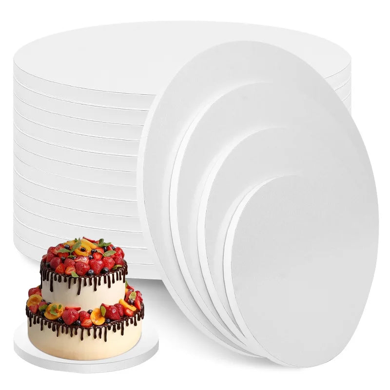 1 plateau à gâteau rond en carton blanc multi-taille, base pour cupcake, mousse, dessert, décorations de gâteau de mariage, anniversaire, fête, bricolage