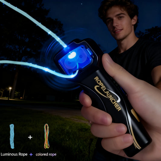 High-End Intelligent Electric Glow Rope Launcher with Adjustable Speed Rotating Circular Rope Toy for Stress Relief  Fun Learn
