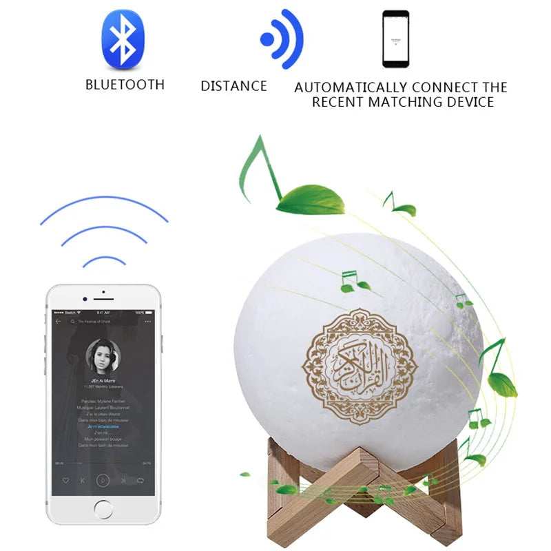 Heller Koran Azan Muslim Koran Bluetooth Lautsprecher Tragbares Nachtlicht Heilige Lampe Soundbox Musik Kabellos Caixa De Som Bocina Mp3