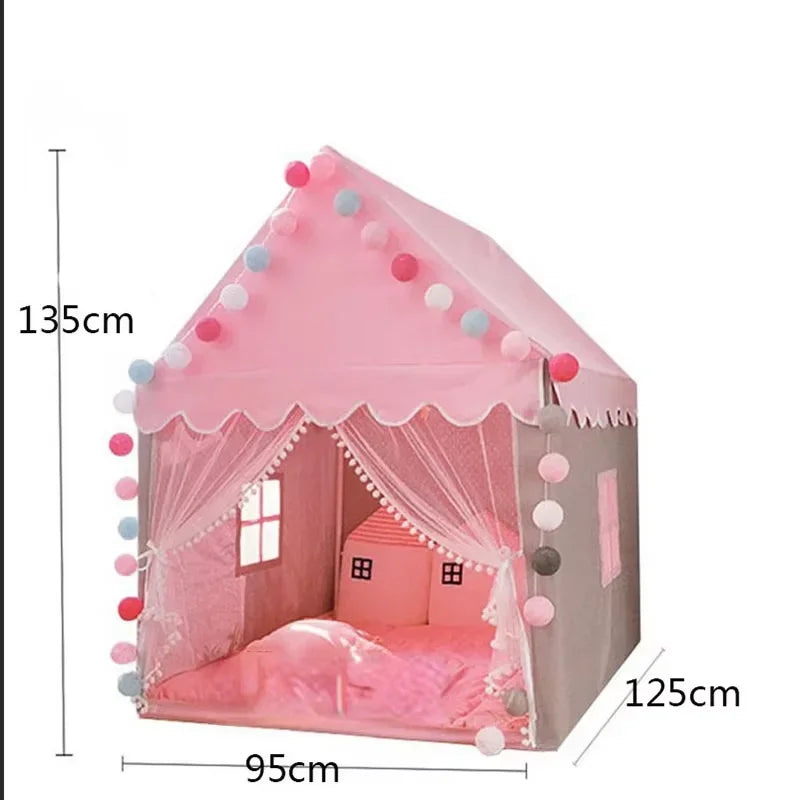 Großes faltbares Kinder-Tipi-Zelt Mädchen Rosa Prinzessinnenschloss Spielhaus Kinderzimmer Deko Unverzichtbares Spielzeug für Indoor-Bällebad-Spiele