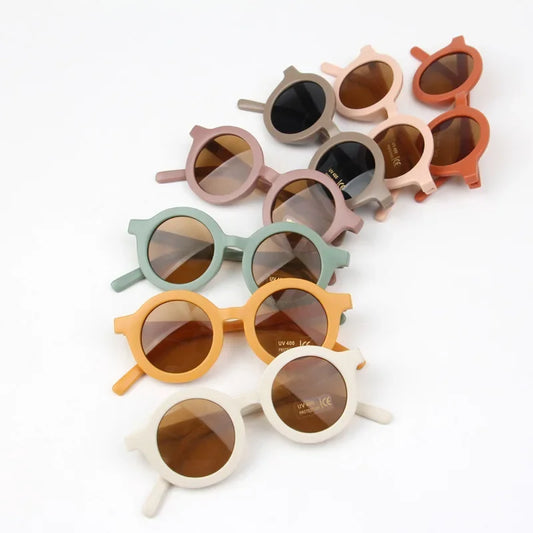 Baby Accessories New Infant Baby Sunglasses Infant Retro Solid Color Ultraviolet-proof Round Glasses Eyeglass for Kids UV400