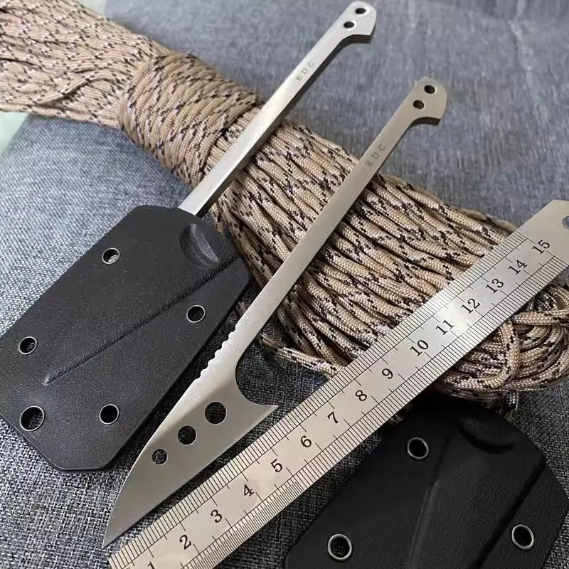 9Cr18Mov Steel Axe blade Kinfe Pendant Outdoor Decorations Necklace Bracelet Camping Gear EDC Tools K-sheath Bead Chai