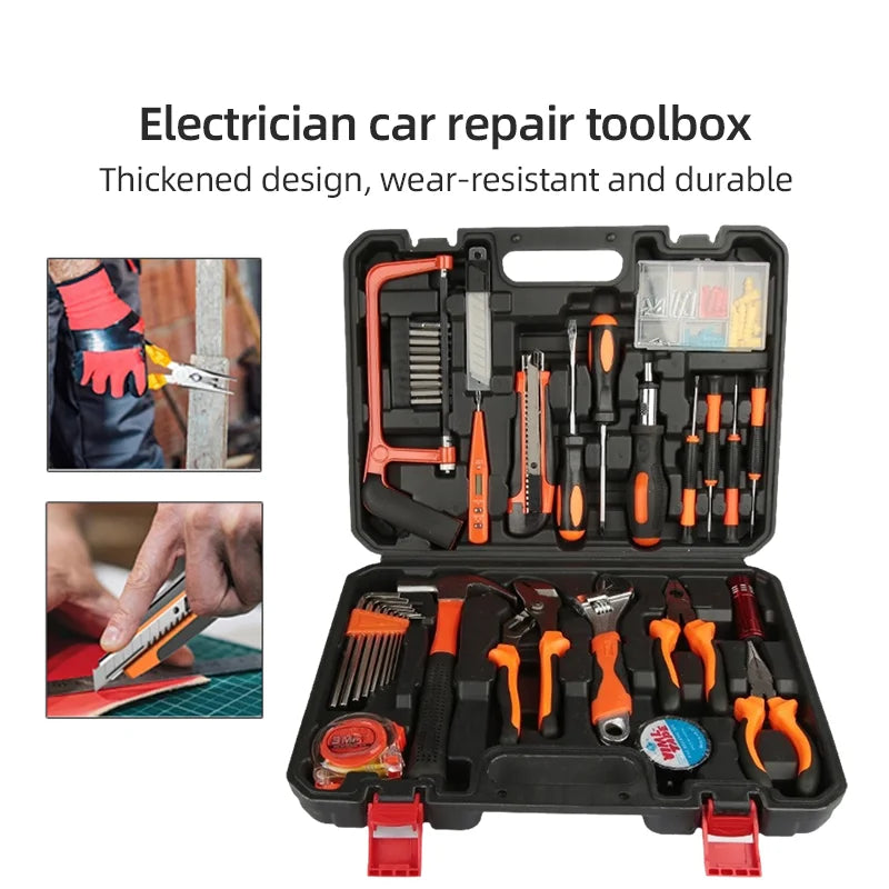 ZTEN Multifunktions-Elektriker-Reparaturwerkzeugkasten Reparatur-Kombinationswerkzeug mit Heißklebepistole Heimwerker-Werkzeugset