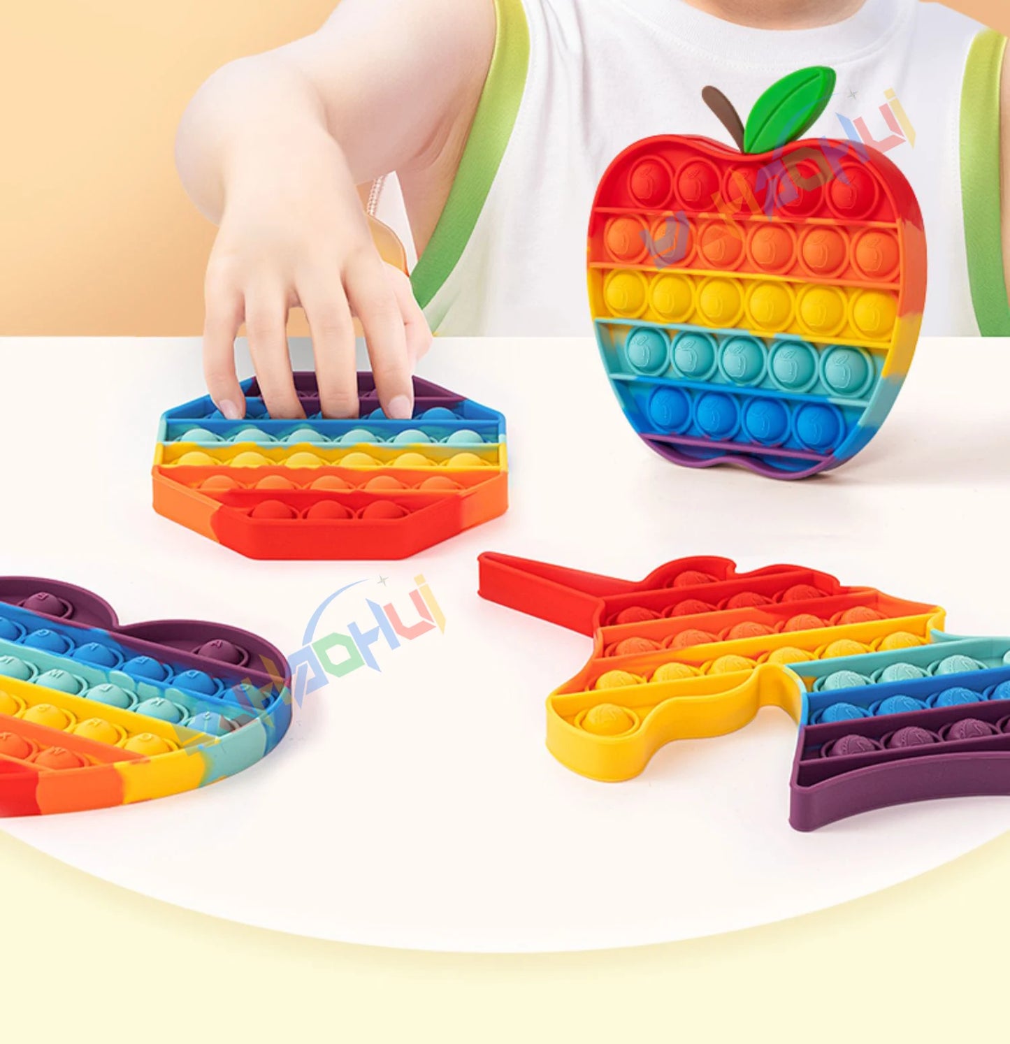 Regenbogen Pop Push Bubble Fidget Anti Stress Spielzeug für Erwachsene Kinder besondere Bedürfnisse sensorisches Spielzeug interaktives Spielzeug für Kinder