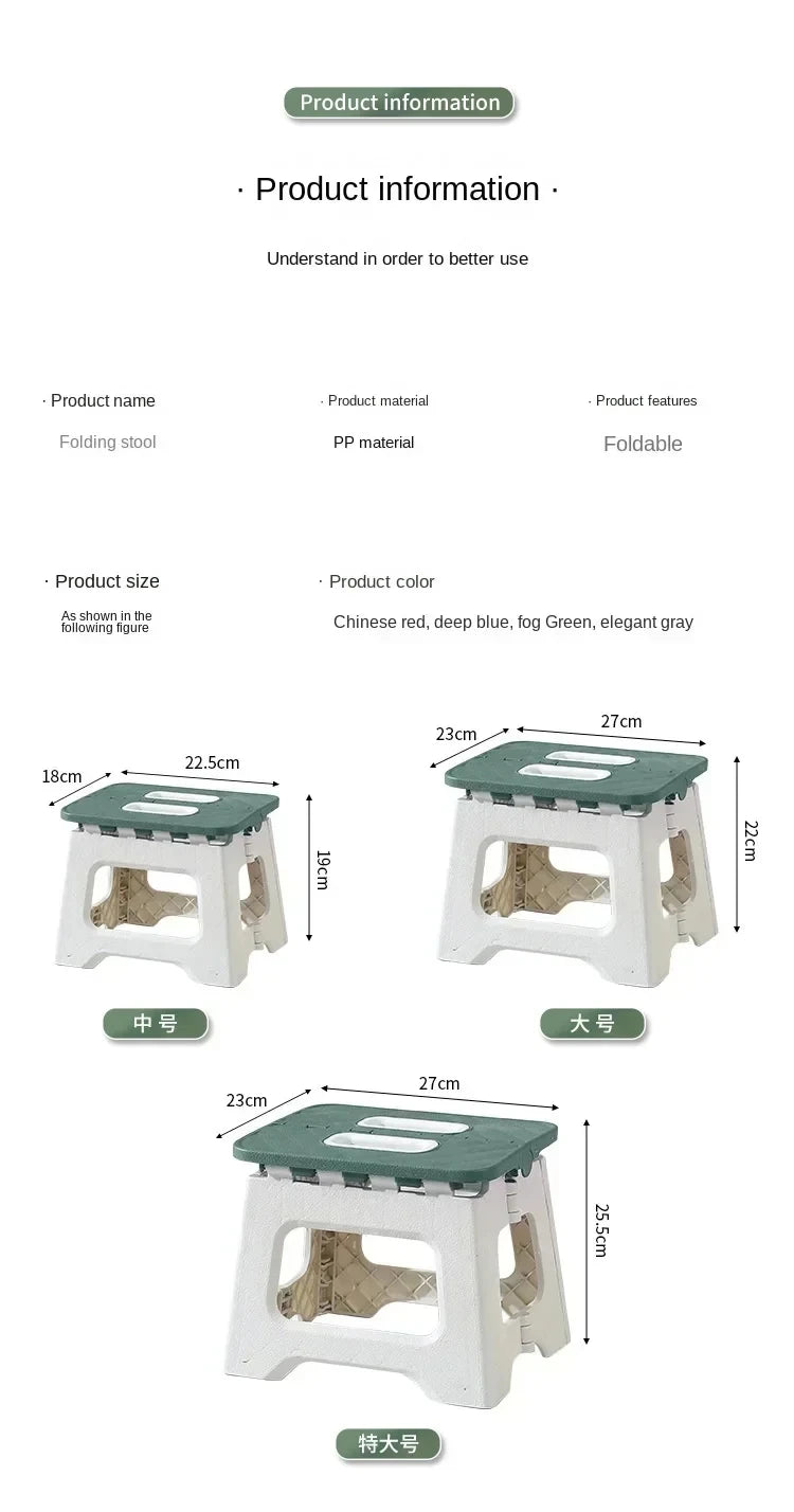 Tabouret pliant portable Chaise en plastique épaissie Chaise de camping portable d'extérieur, chaise pliante de plage, chaise pour enfants en famille