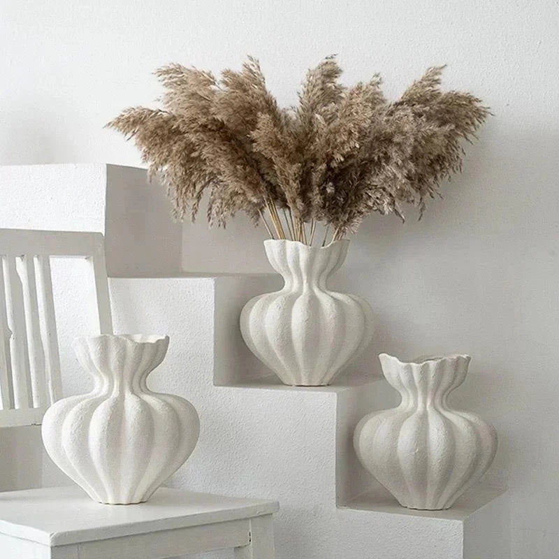 French Ceramic Vase Minimalist Floral Vessel Table Centerpiece Home Decor For Women Gift For Anniversary Birthday