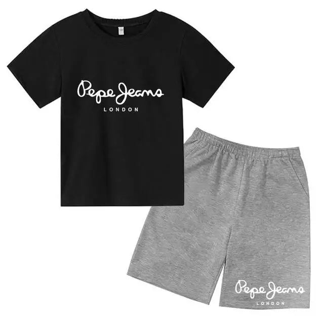 Children Summer London Clothes T-shirt 3-12Yrs Boys Girls Short-sleeved Top+Shorts Casual Brand Fashion Sports Set Clothing