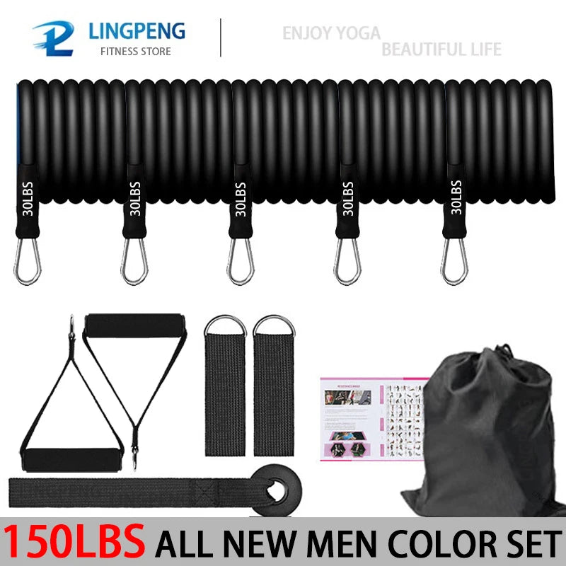 Fitness Widerstandsgummi Yoga Elastisches Band Upgrade Trainingsstange Set Pilates Training Übungsfitnessgeräte Zugseil