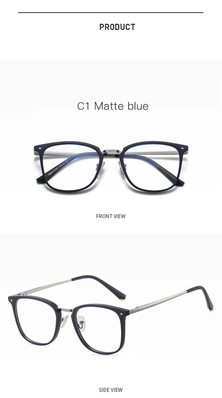 JMISUS Fashion Square Progressive Gleitsichtbrille Herren Damen Photochrome Optische Brille Mehrstärken-Gläser zum Lesen und für den Computer